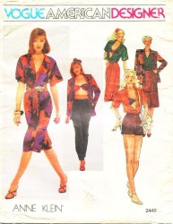 2440 VOGUE ANNE KLEIN JACKET, BLOUSE, PANTS, SHORTS, SKIRT, BRA PATTERN 8